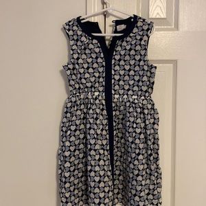 Crewcuts dress size 7. Blue with hearts